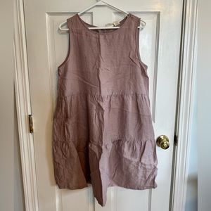 C&C California 100% linen dress size L. Dusty Lavender color. Gently worn.